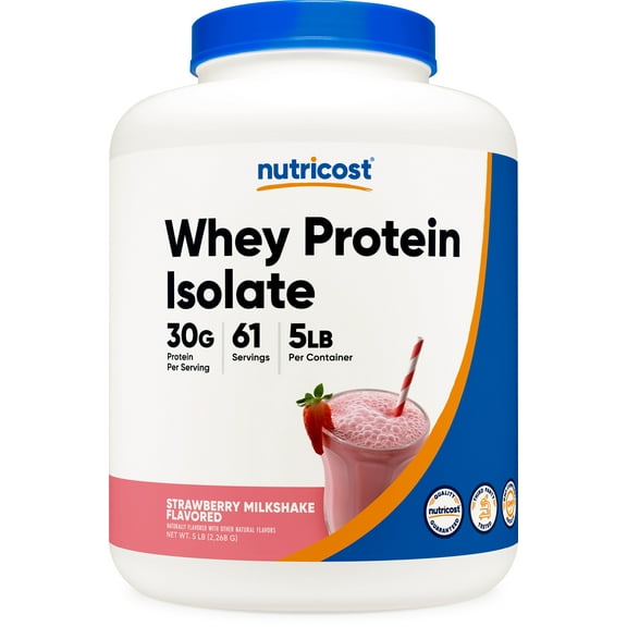 Nutricost Whey Protein Isolate Powder (Strawberry Milkshake) 5LBS