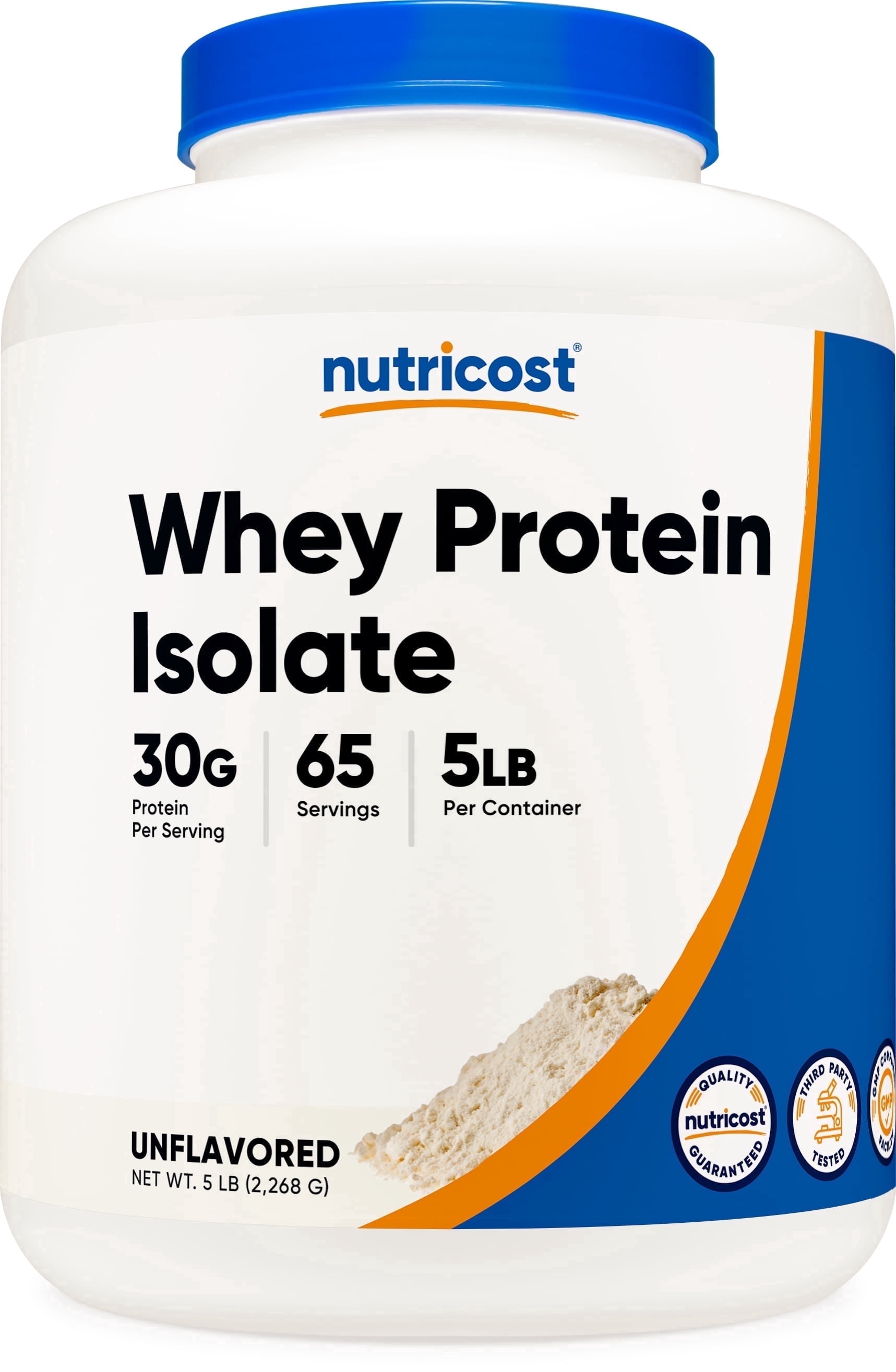 Nutricost Whey Protein Isolate Powder (Unflavored) 5LBS