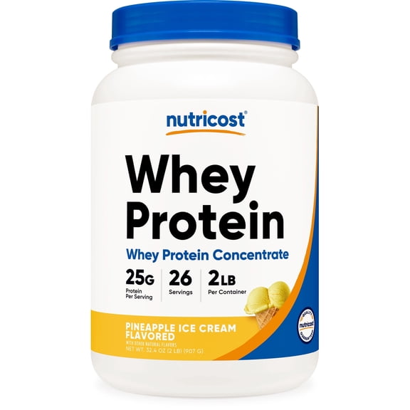 Nutricost Whey Protein Powder Pineapple (2 LBS) - Gluten-Free, GMO-Free, from Whey Protein Concentrate