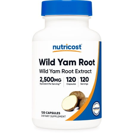 Nutricost Wild Yam Root (2,500mg Equivalent) 120 Capsules - Vegan Wild Yam Root Extract Supplement, Gluten-Free, GMO-Free, 120 Servings