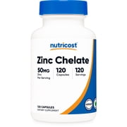 Nutricost Zinc Chelate 50mg, 120 Vegetarian Capsules - Gluten Free and Non-GMO Supplement