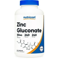 Nutricost Zinc Gluconate 240 Vegetarian Capsules (50mg) - Gluten Free Supplement