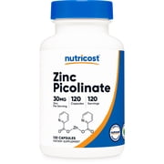 Nutricost Zinc Picolinate 30mg, 120 Capsules - Gluten Free & Non-GMO Supplement