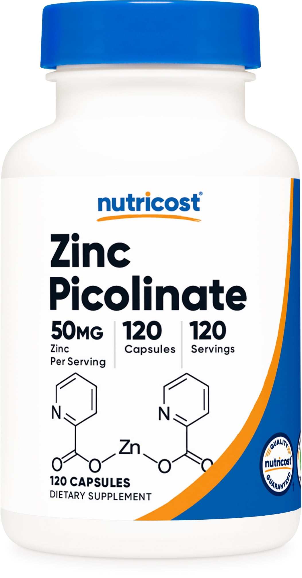 Nutricost Zinc Picolinate 50mg, 120 Vegetarian Capsules - Non-GMO Supplement