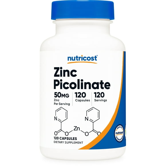 Nutricost Zinc Picolinate 50mg, 120 Vegetarian Capsules - Non-GMO Supplement
