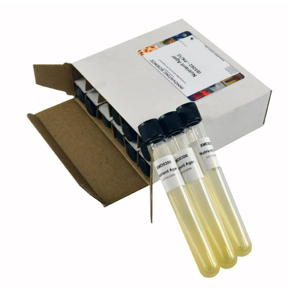 Nutrient Agar Slant Tubes, Pack of 12 - Sterile Microbiological Culture Media - The Curated Chemical Collection by Innovating Science