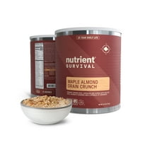 Nutrient Survival MRE Cereal, Maple Almond Grain Crunch, Freeze Dried Prepper Supplies & Emergency Food Supply, Dairy & Gluten Free, Shelf Stable Up to 25 Years, One Can,12 Servings
