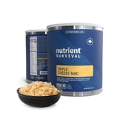 Nutrient Survival MRE Triple Cheese Mac, Ready to Eat Meals, Freeze Dried Prepper Supplies & Emergency Food Supply, 40 Essential Nutrients, Shelf Stable Up to 25 Years, One Can, 10 Servings