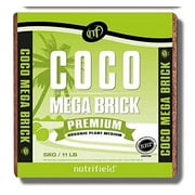 Nutrifield Coco Coir Mega Brick Organic Coconut Coir 11 Pound Coco Fiber Compressed Block Pre-Washed Buffered RHP Cert Potting Soil Indoor Outdoor Garden Use Vegetable Flower Seed Starter