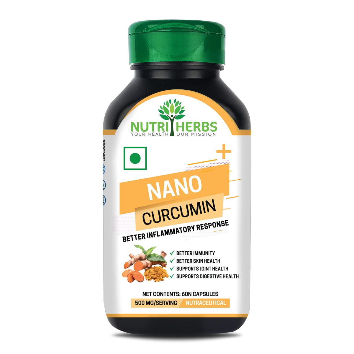 Nutriherbs Nano Curcumin Plus 500Mg 60 Capsules With Haldi (Turmeric