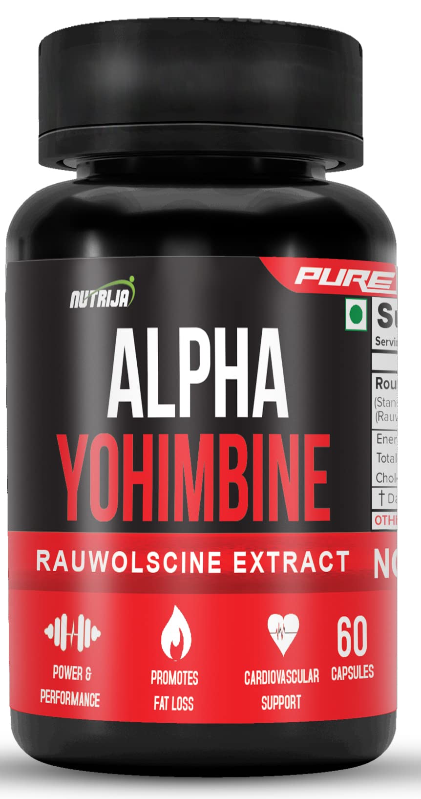 Nutrija Rauwolscine Alpha Yohimbine 2Mg (Standardized To 90 Alpha