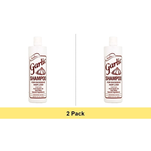 Nutrine Garlic Hair Shampoo for Excessive Hair Loss, Scented, 16 oz - 2 Pack