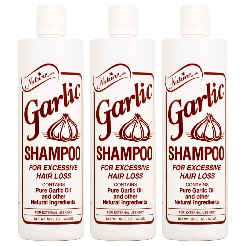 Nutrine Garlic Shampoo - Scented 16oz (Pack of 3)