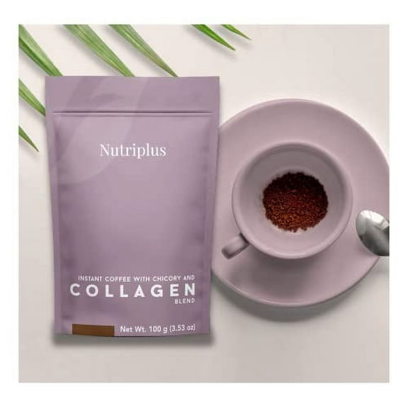 Nutriplus COLLAGEN BLEND - Instant Coffee With Chicory And Collagen Blend, 3.53 oz bag