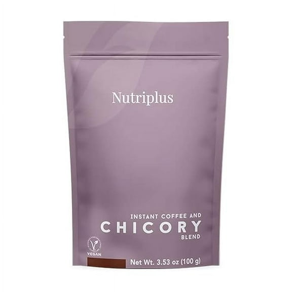 Nutriplus Chicory. Instant coffee & chicory blend. Chicory roots ground into powdered providing inulin support, a significant amount of prebiotic fiber for metabolism, improving the digestive system.