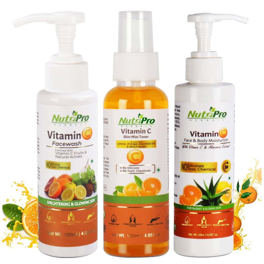 Nutripro Vitamin C Face Wash Toner & Moisturizer Enriched With Lemon