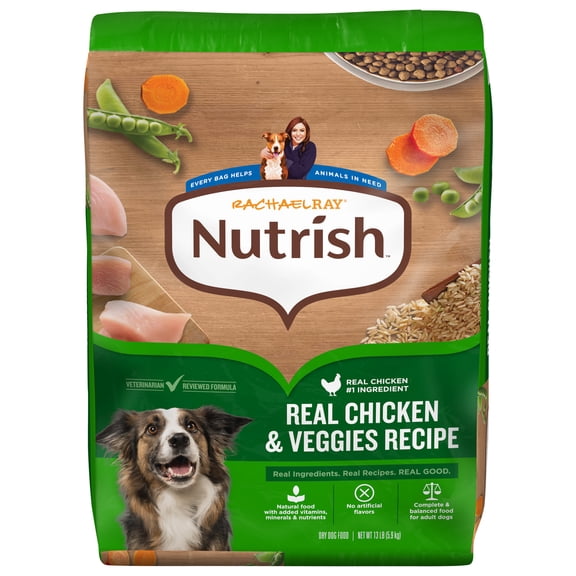 Rachael Ray Nutrish Adult Dry Dog Food Real Chicken & Veggies Recipe, 13 lb.