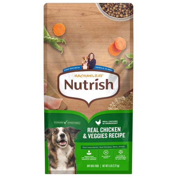 Rachael Ray Nutrish Adult Dry Dog Food Real Chicken & Veggies Recipe, 5 lb.