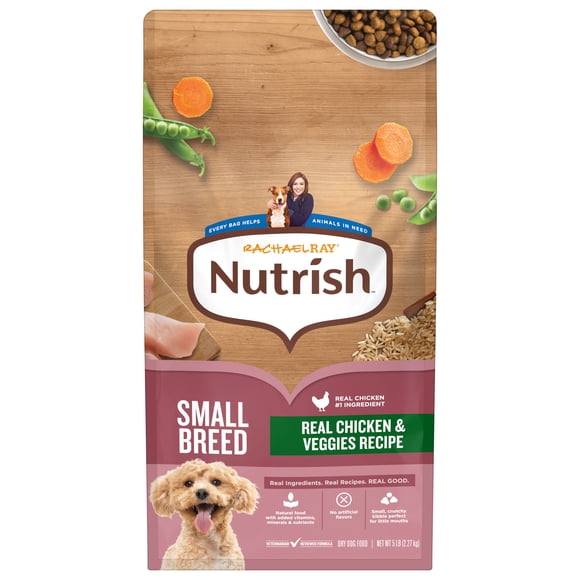 Rachael Ray Nutrish Dry Dog Food Small Breed Real Chicken & Veggies Recipe, 5lb.