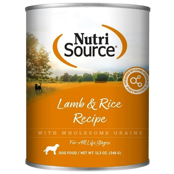 Nutrisource 872726 12.3 oz Lamb & Rice Dog Food Cans MP12 Case - Pack of 12