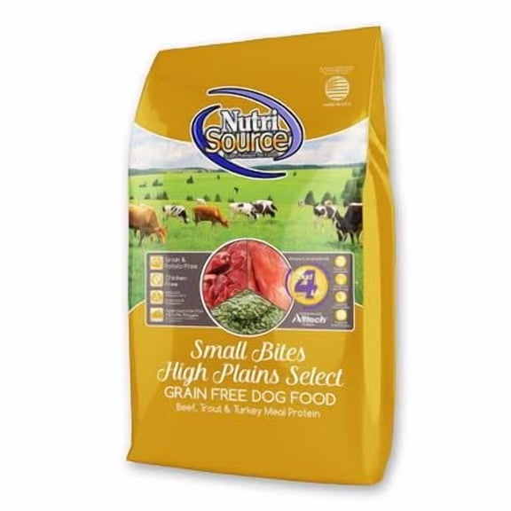 Nutrisource Small Bites High Plains Select Grain Free Dry Dog Food, 4 Pounds