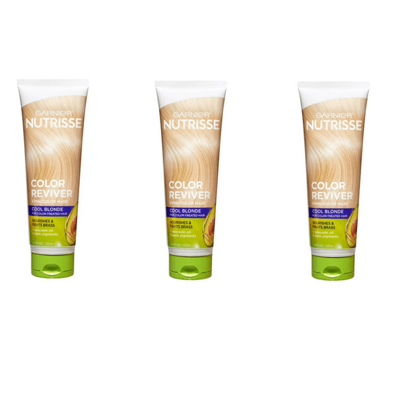 Nutrisse Color Reviver Garnier Nutrisse Color Reviver 5 Minute Nourishing Color Hair Mask, Cool Blonde, 4.2 oz (Pack of 3)