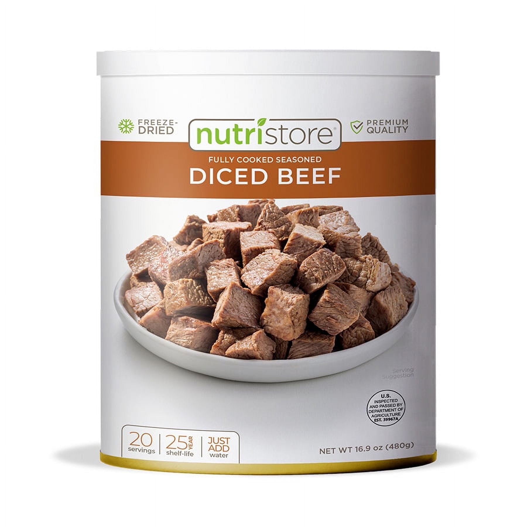 Nutristore Freeze-Dried Beef Dices No. 10 Can