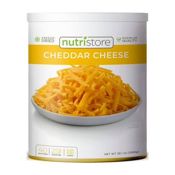 Nutristore Freeze-Dried Cheddar Cheese Shredded (Pack of 18)