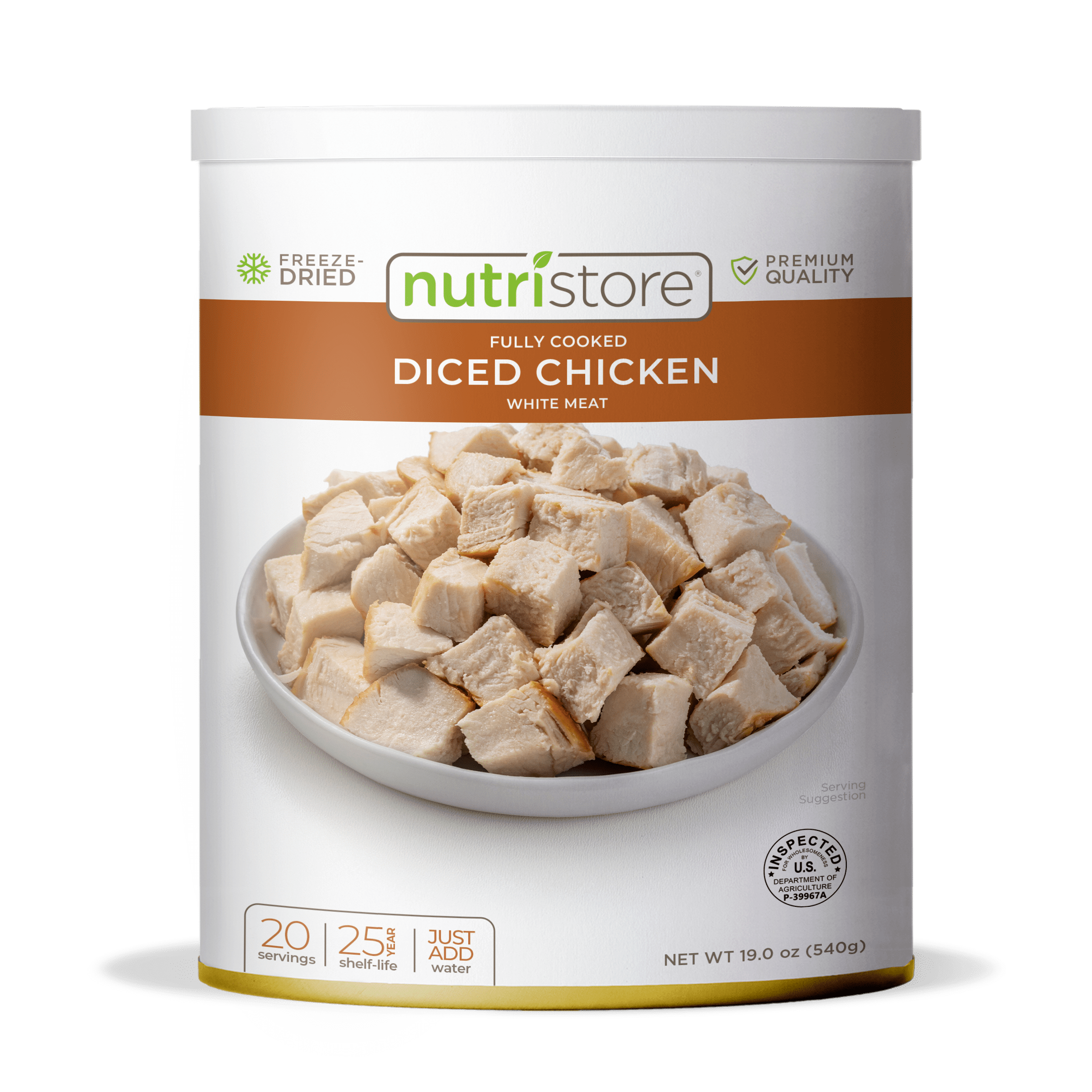 Nutristore Freeze-Dried Chicken Dices No. 10 Can