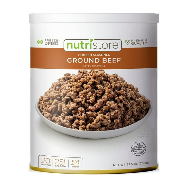 Nutristore Freeze-Dried Ground Beef | Emergency Survival Bulk Food Storage (Pack of 2)