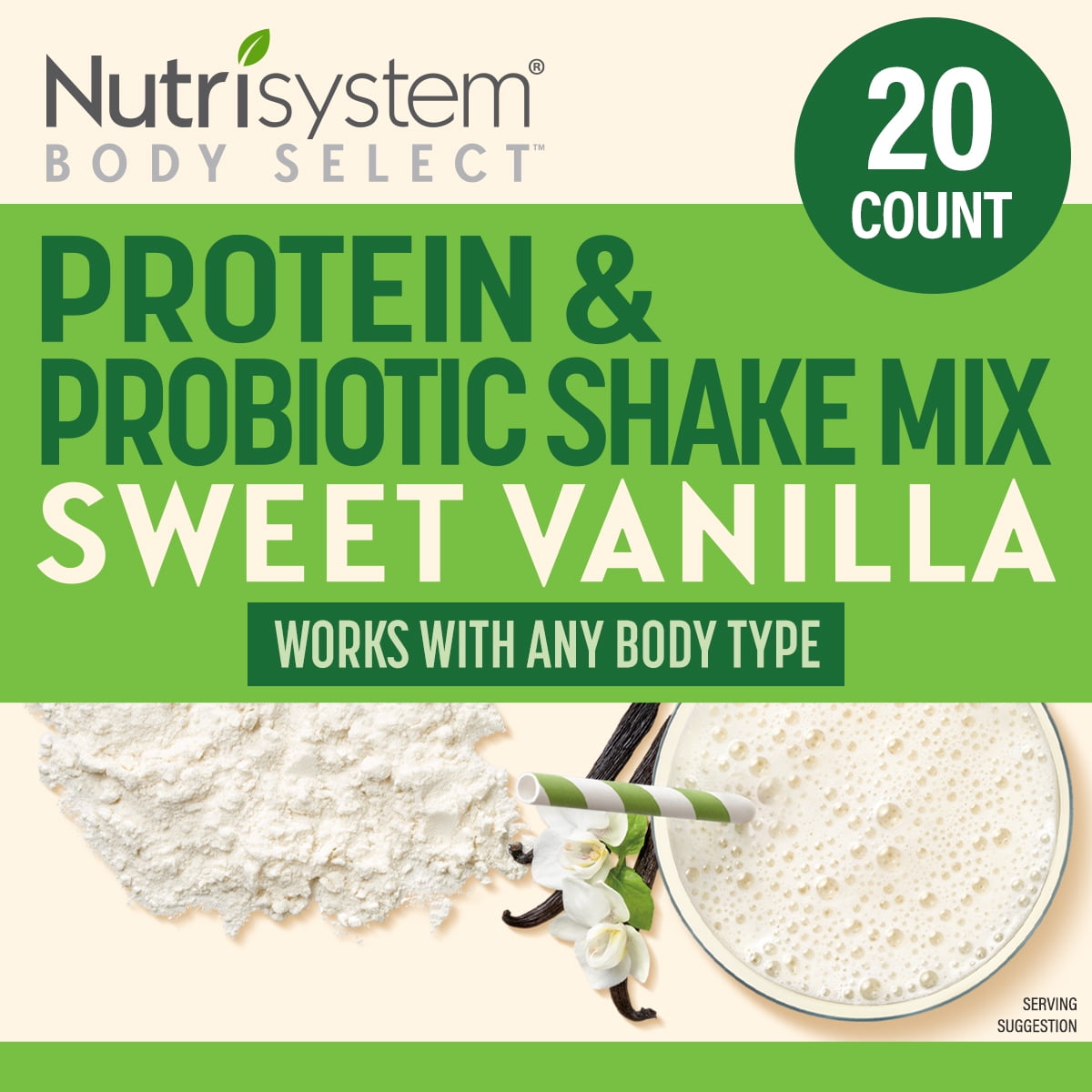 Nutrisystem Body Select Protein and probiotic shake mix Chocolate fudge