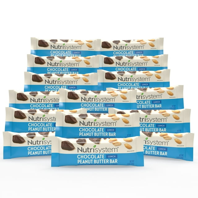 Nutrisystem Chocolate Peanut Butter Bar Pack for Weight Loss, 15 Ct