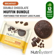 Nutrisystem Double Chocolate Breakfast Muffins, 7g Protein, 12 Pack (Regular Shelf-Stable)