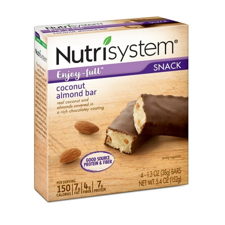 Nutrisystem Enjoy-Full Coconut Almond Snack Bars, 1.3 Oz, 4 Count