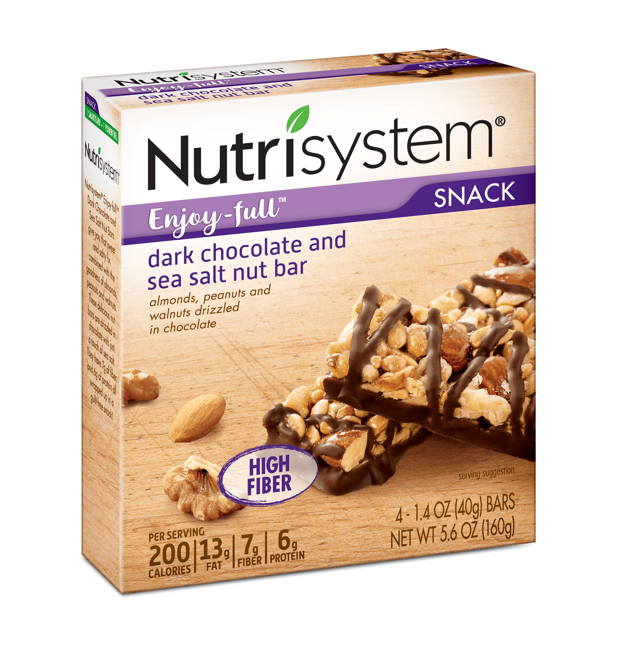 Nutrisystem EnjoyFull Dark Chocolate and Sea Salt Nut Snack Bars, 1.4