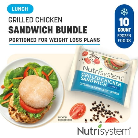Nutrisystem Grilled Chicken Sandwich, 13 g Protein, 10 Count