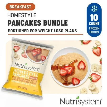 Nutrisystem Homestyle Pancakes, Frozen Breakfast-Ready, 10 Ct