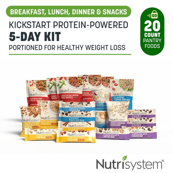 Nutrisystem Kickstart Protein-Powered 5-Day Weight Loss Meals Variety Kit, 20 Count, Shelf-stable