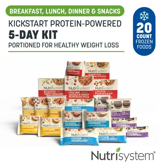 Nutrisystem Kickstart Protein-Powered Weight Loss Kit, Frozen Packaged Meals, 20 Count (Regular)