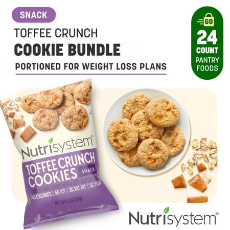 Nutrisystem Toffee Crunch Cookies (24 ct Pack) - Delicious, Diet Friendly Snacks Perfectly Portioned For Weight Loss®