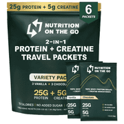 Variety Pack Whey Protein powder with Creatine – 25g Protein, 5g Creatine – Single-Serve Packets for Travel, Gym, and On the Go – Easy Mix, Gluten-Free (6-Pack)