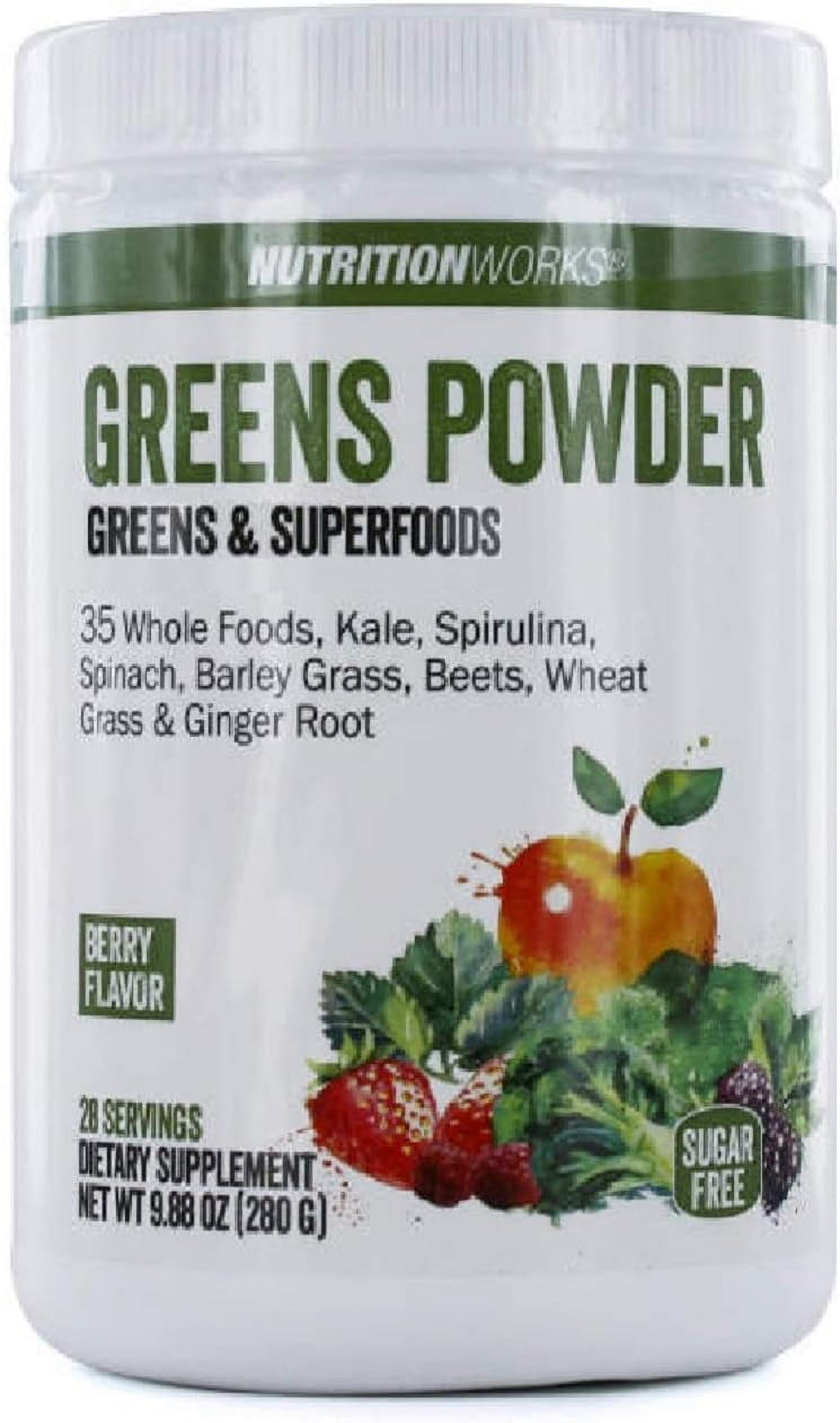 Nutrition Works Greens Powder Greens & Superfoods Berry Flavor 9.88