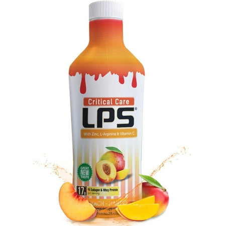 Nutritional Designs Sugar-Free Liquid Collagen & Whey Protein Supplement - Non-GMO Drink - Promotes Healthy Skin & Hair (Peach Mango)