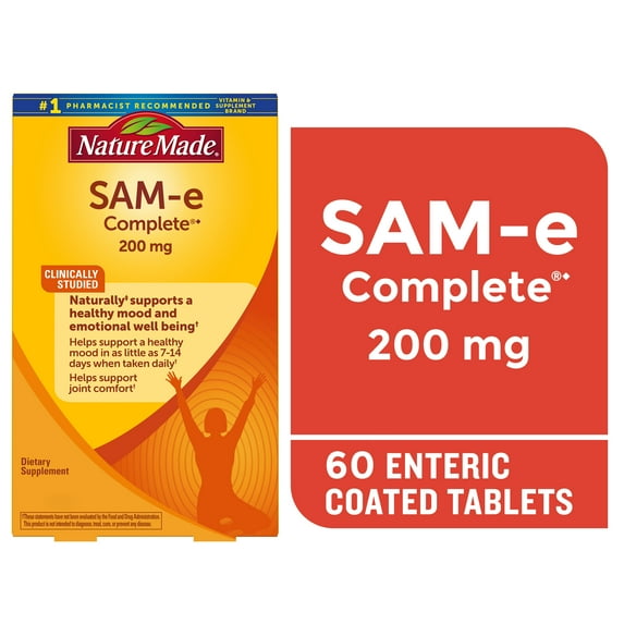 Nature Made SAM-e 200 mg Complete Tablets, Dietary Supplement for Mood Support, 60 Count