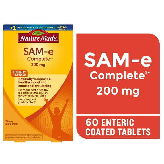 Nature Made SAM-e 200 mg Complete Tablets, Dietary Supplement for Mood Support, 60 Count