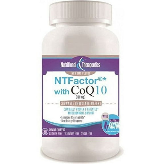 Nutritional Therapeutics NT Factor with CoQ10 100 mg, Cardiovascular Support, 30 Chewable Wafers Chocolate