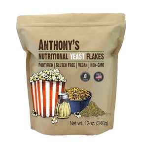 Anthony's Premium Nutritional Yeast Flakes, 12 oz, Fortified, Gluten Free, Non GMO, Vegan