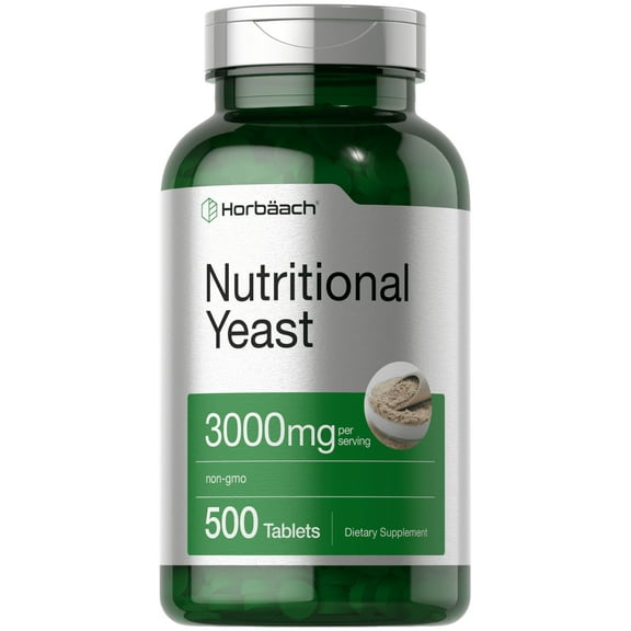 Nutritional Yeast Tablets with Vitamin B12 | 3000mg | 500 Count | Non-GMO and Gluten Free | By Horbaach