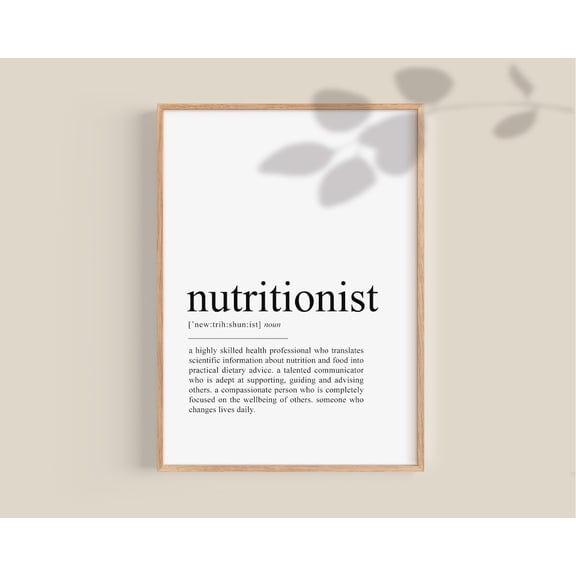 Nutritionist Definition Poster, Nutritionist Gift, Dietitian Gift, Registered Dietician, Nutritionist Graduation Gifts Home Decor, 12x18 UNFRAMED