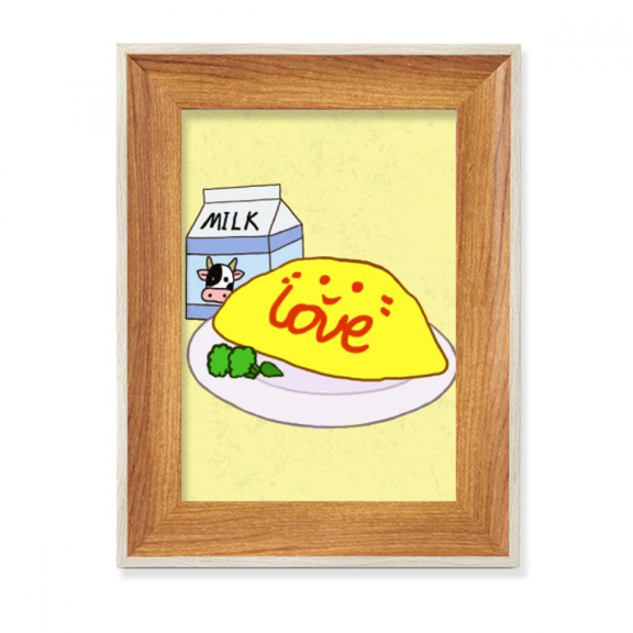 Nutritious Breakfast Illustration Pattern Desktop Wooden Photo Frame Display Picture Art Painting Multiple Sets